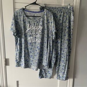 Secret Treasures Happy is a State of Mind Pajama Sleepwear Floral Set Size XL